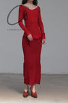 Marc Le Bihan Stretch Pleated Stretch Bandeau Dress or Skirt Collection MLB-25900-HONG Red Long Skirt 25900 25901